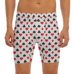 Playing Card Suits Pattern Print Men's Long Boxer Briefs