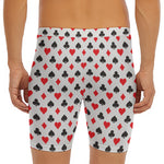 Playing Card Suits Pattern Print Men's Long Boxer Briefs
