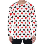 Playing Card Suits Pattern Print Men's Long Sleeve T-Shirt