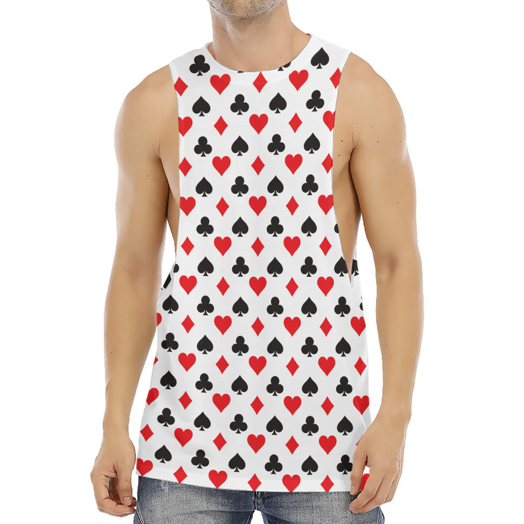 Playing Card Suits Pattern Print Men's Muscle Tank Top