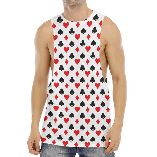 Playing Card Suits Pattern Print Men's Muscle Tank Top