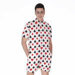 Playing Card Suits Pattern Print Men's Rompers