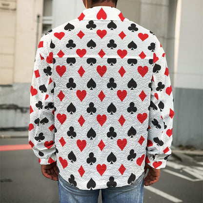 Playing Card Suits Pattern Print Men's Shirt Jacket