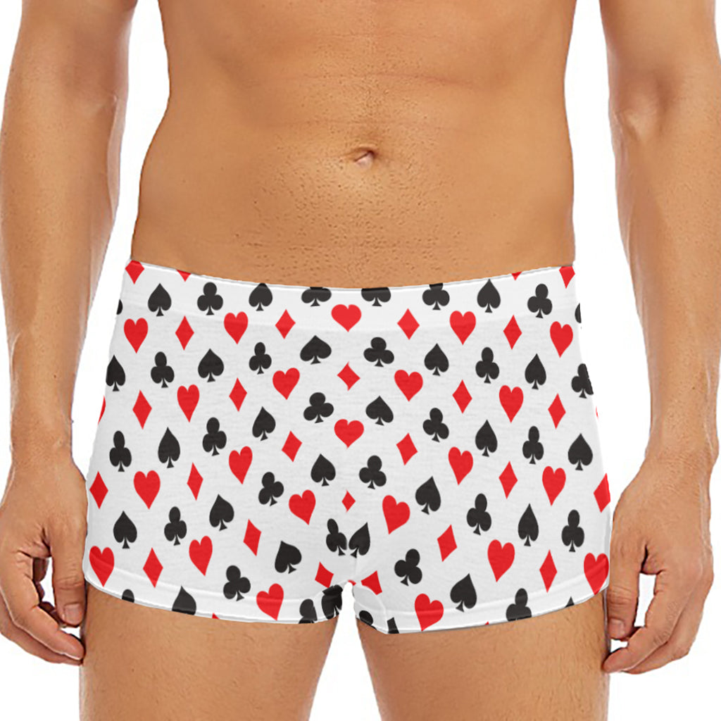 Playing Card Suits Pattern Print Men's Short Boxer Briefs