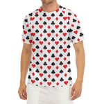 Playing Card Suits Pattern Print Men's Short Sleeve Rash Guard