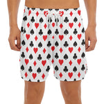 Playing Card Suits Pattern Print Men's Split Running Shorts