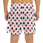 Playing Card Suits Pattern Print Men's Split Running Shorts