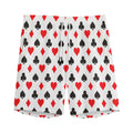 Playing Card Suits Pattern Print Men's Athletic Shorts