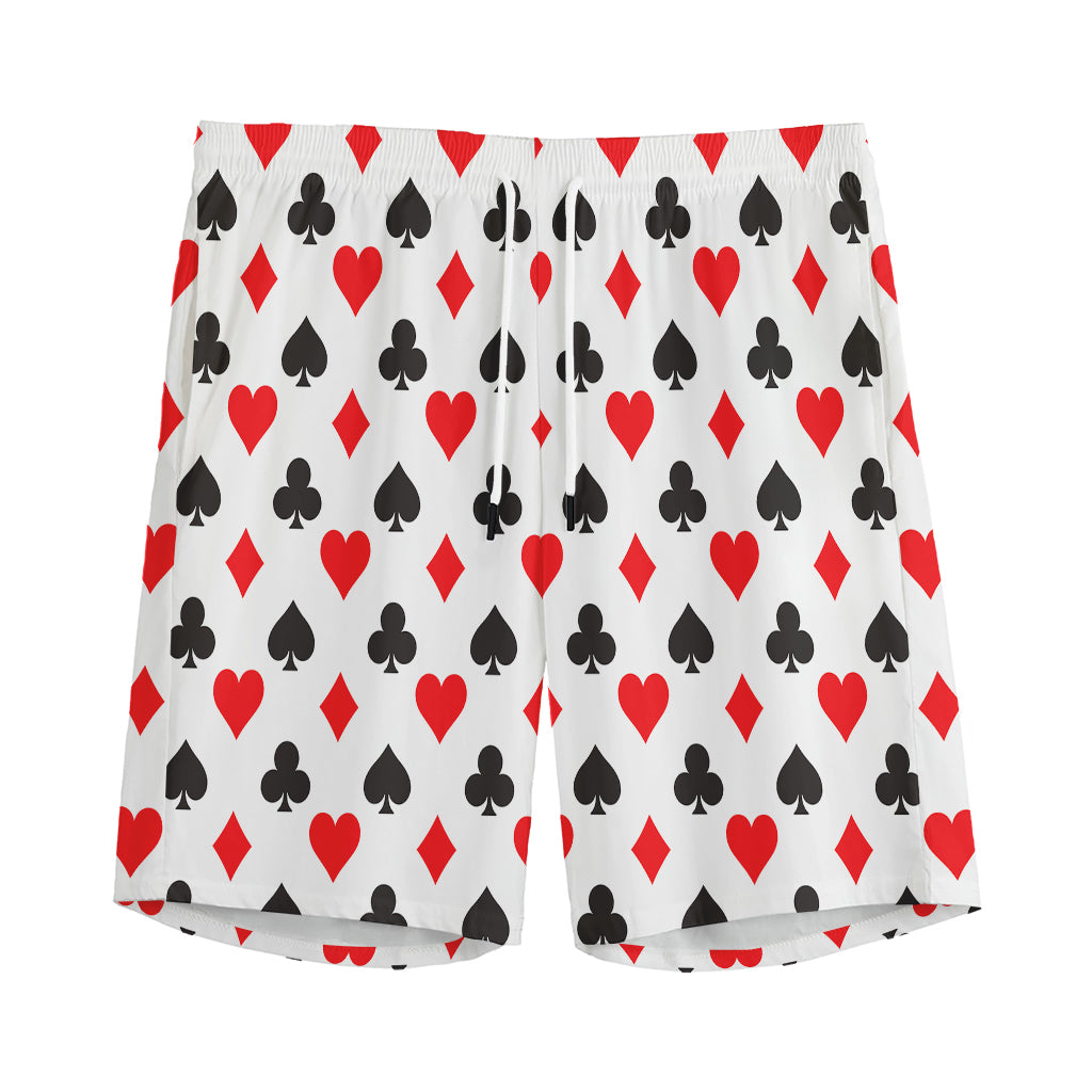 Playing Card Suits Pattern Print Men's Sports Shorts