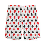 Playing Card Suits Pattern Print Men's Sports Shorts