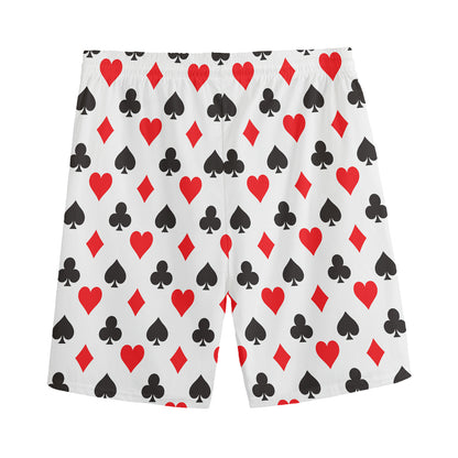 Playing Card Suits Pattern Print Men's Sports Shorts