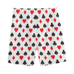 Playing Card Suits Pattern Print Men's Sports Shorts