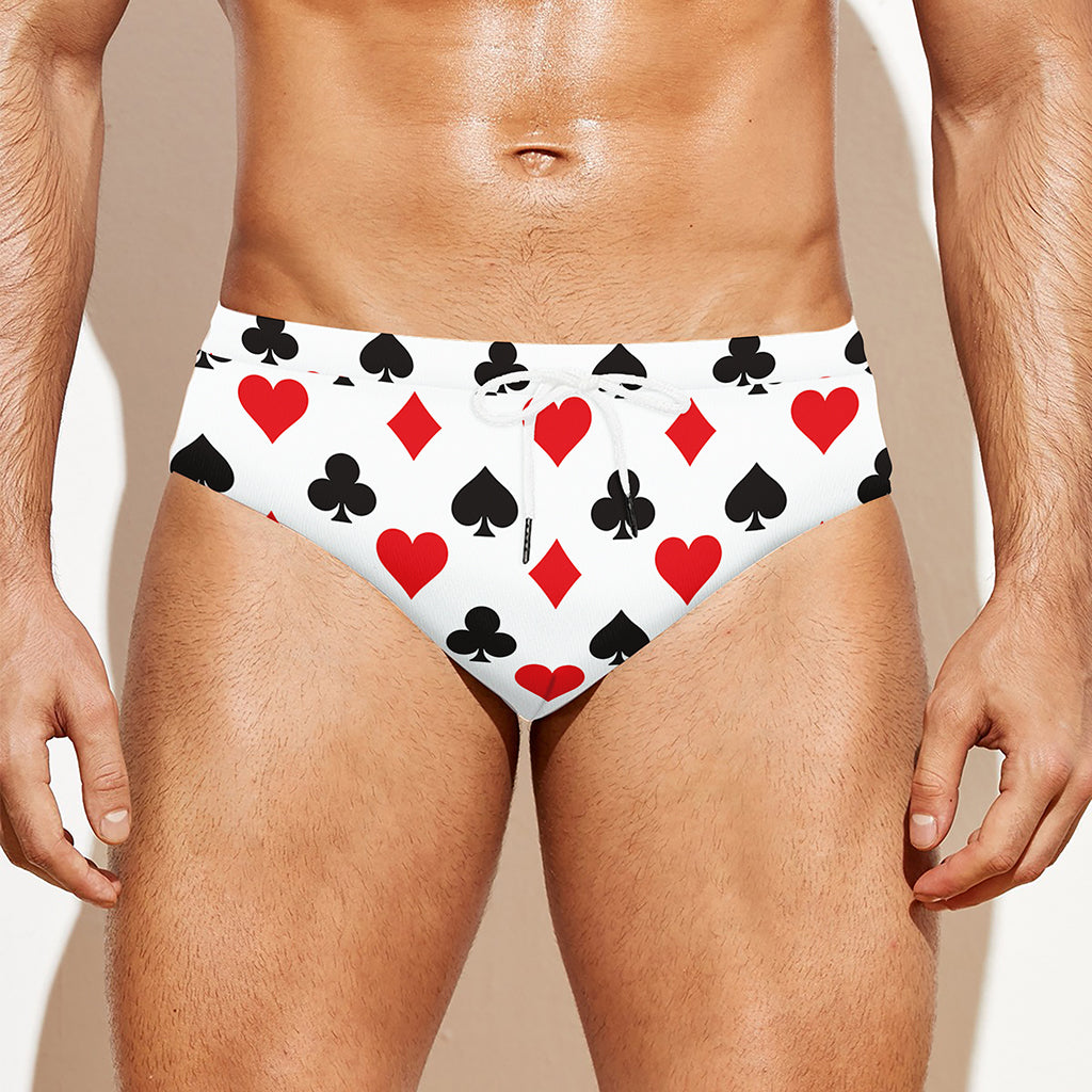 Playing Card Suits Pattern Print Men's Swim Briefs