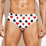 Playing Card Suits Pattern Print Men's Swim Briefs