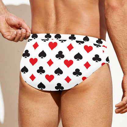 Playing Card Suits Pattern Print Men's Swim Briefs