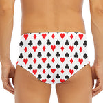 Playing Card Suits Pattern Print Men's Triangle Swim Briefs