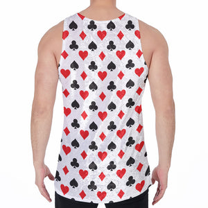 Playing Card Suits Pattern Print Men's Velvet Tank Top