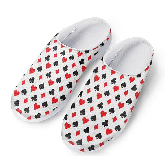 Playing Card Suits Pattern Print Mesh Casual Shoes