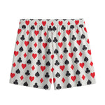 Playing Card Suits Pattern Print Mesh Shorts