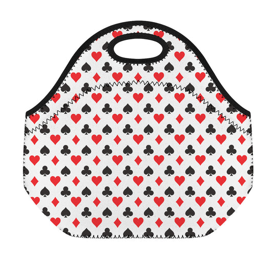 Playing Card Suits Pattern Print Neoprene Lunch Bag
