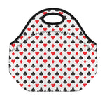 Playing Card Suits Pattern Print Neoprene Lunch Bag
