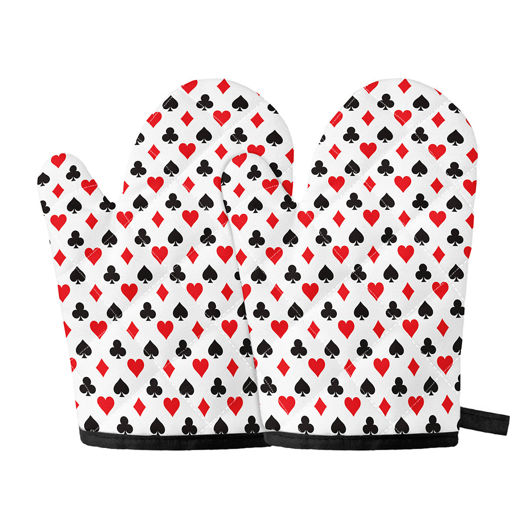 Playing Card Suits Pattern Print Oven Mitts