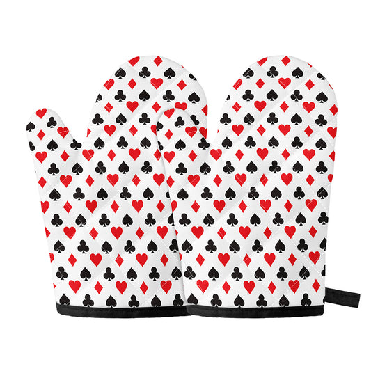 Playing Card Suits Pattern Print Oven Mitts