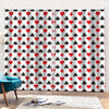 Playing Card Suits Pattern Print Pencil Pleat Curtains