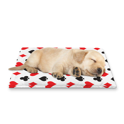 Playing Card Suits Pattern Print Pet Cooling Mat Cover