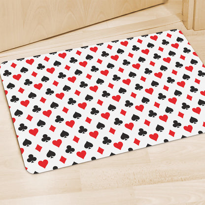 Playing Card Suits Pattern Print Polyester Doormat