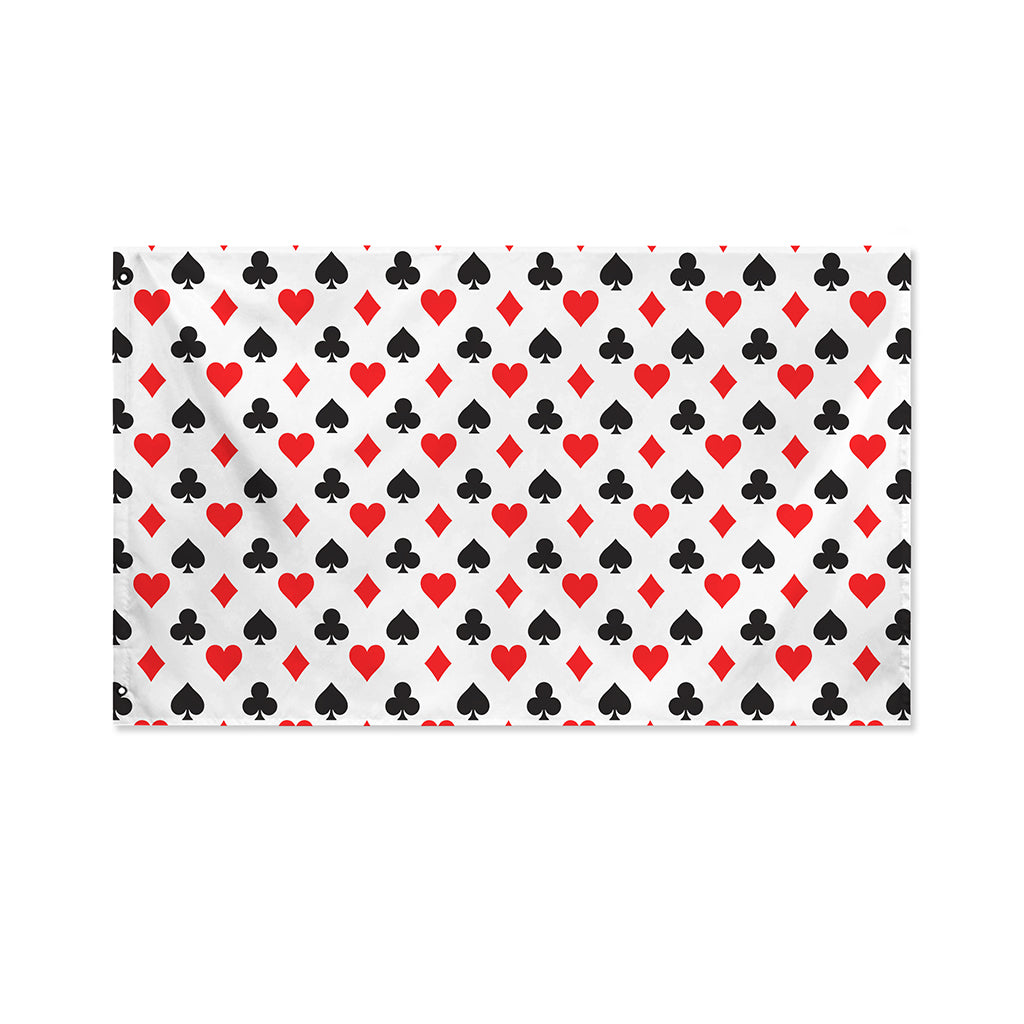 Playing Card Suits Pattern Print Polyester Flag