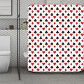 Playing Card Suits Pattern Print Polyester Shower Curtain