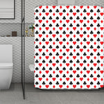 Playing Card Suits Pattern Print Polyester Shower Curtain