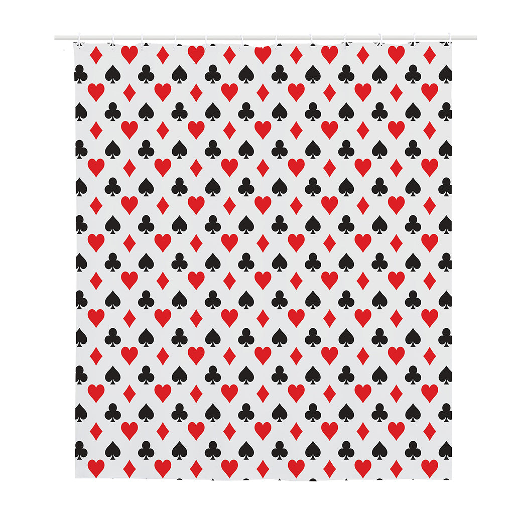 Playing Card Suits Pattern Print Polyester Shower Curtain