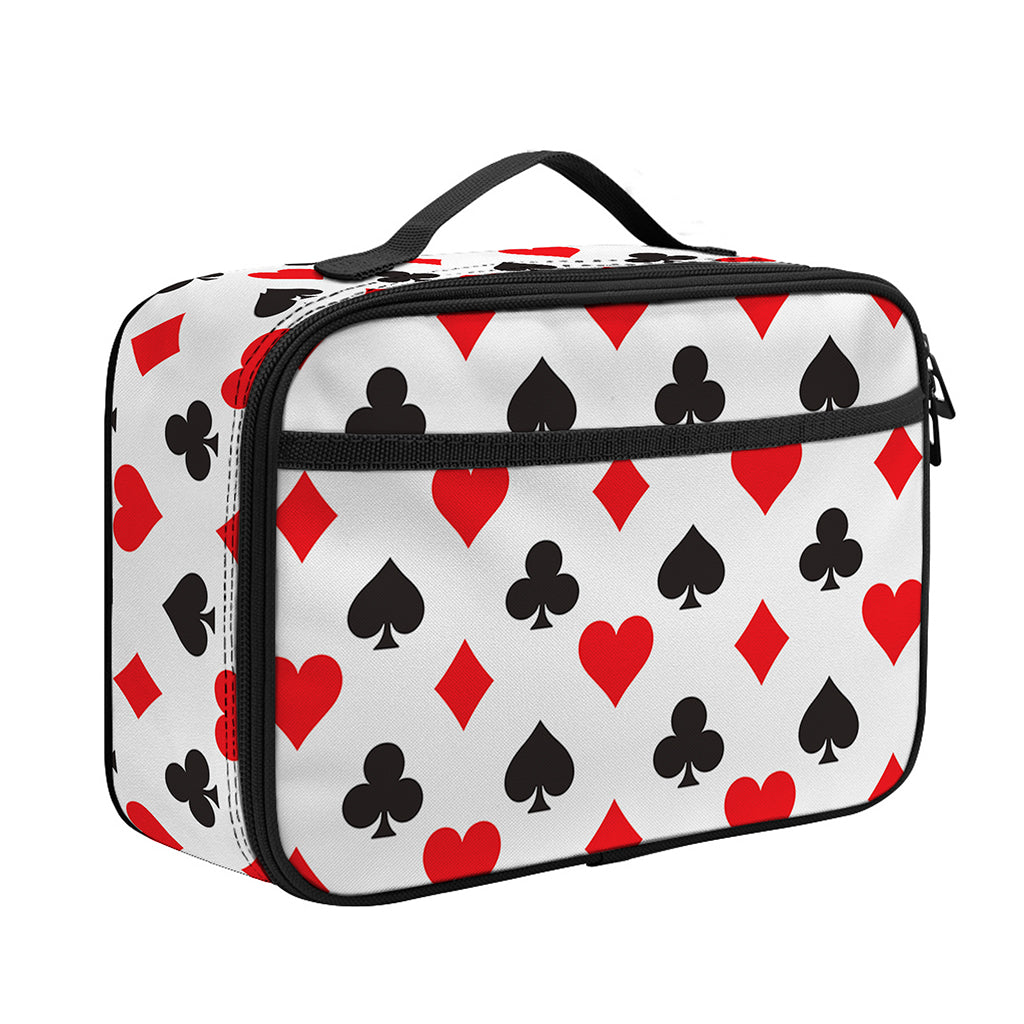 Playing Card Suits Pattern Print Portable Lunch Bag