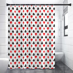 Playing Card Suits Pattern Print Premium Shower Curtain