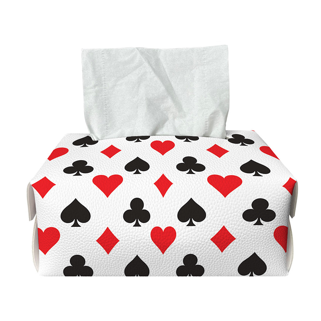 Playing Card Suits Pattern Print Rectangle Tissue Box Cover