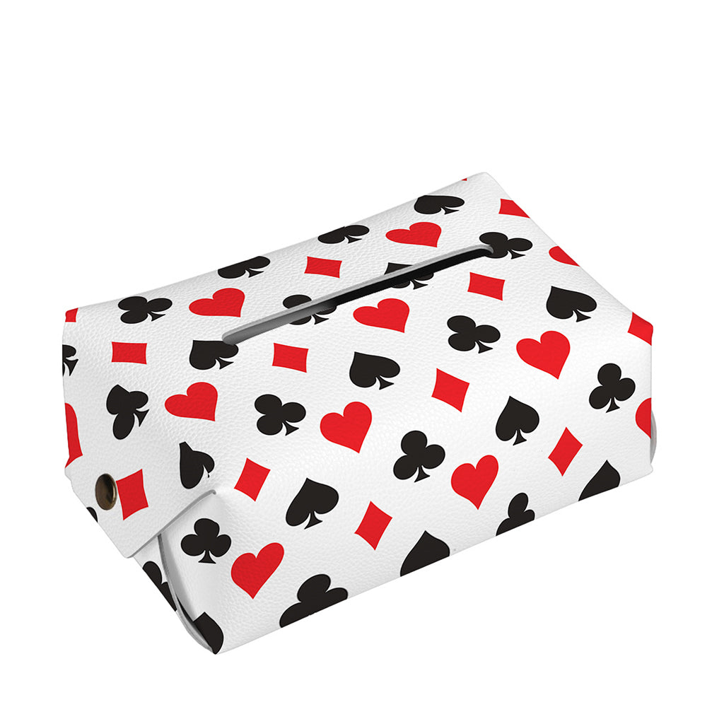 Playing Card Suits Pattern Print Rectangle Tissue Box Cover