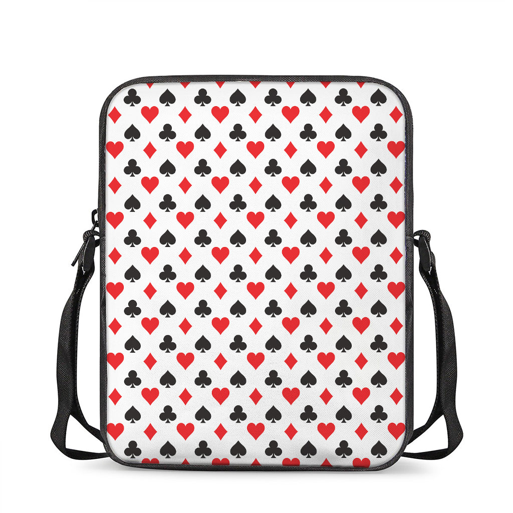 Playing Card Suits Pattern Print Rectangular Crossbody Bag