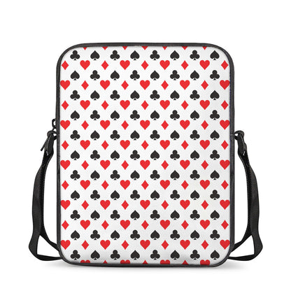 Playing Card Suits Pattern Print Rectangular Crossbody Bag
