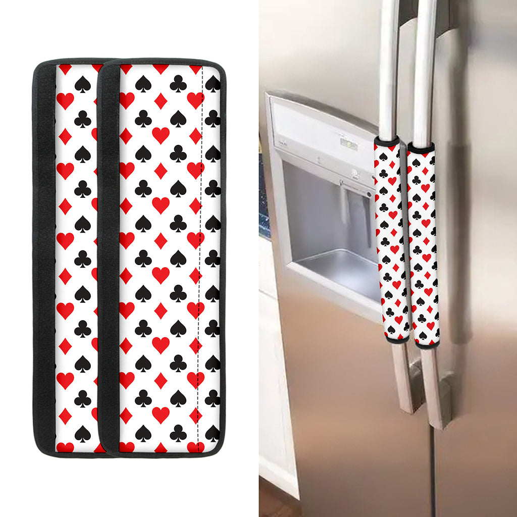 Playing Card Suits Pattern Print Refrigerator Handle Covers