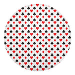 Playing Card Suits Pattern Print Round Blanket
