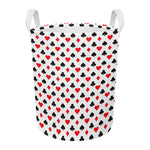 Playing Card Suits Pattern Print Round Laundry Basket