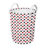 Playing Card Suits Pattern Print Round Laundry Basket