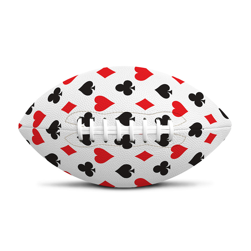 Playing Card Suits Pattern Print Rugby Ball