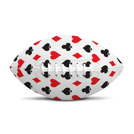 Playing Card Suits Pattern Print Rugby Ball