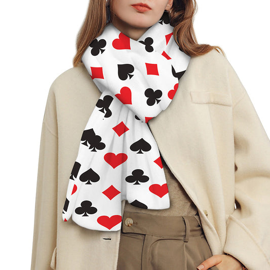 Playing Card Suits Pattern Print Scarf