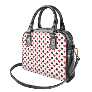 Playing Card Suits Pattern Print Shoulder Handbag