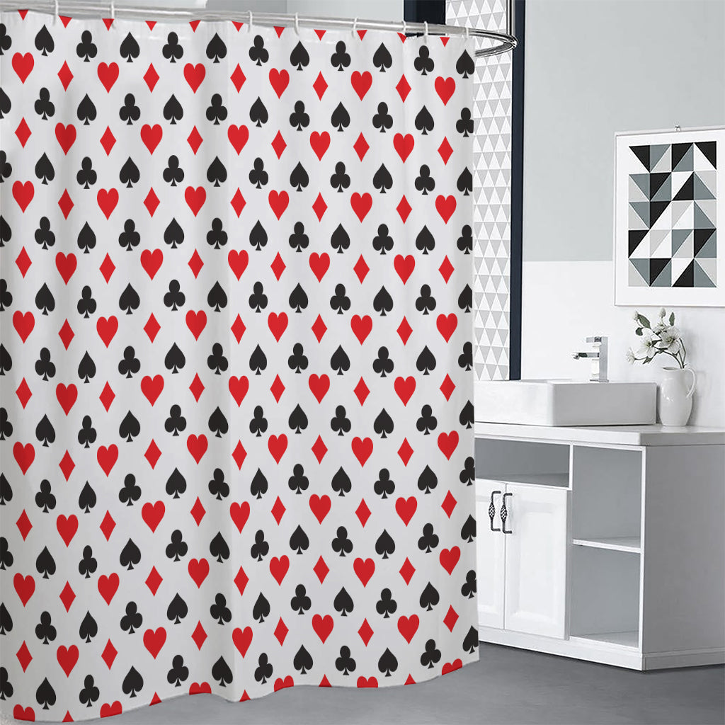 Playing Card Suits Pattern Print Shower Curtain