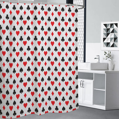 Playing Card Suits Pattern Print Shower Curtain